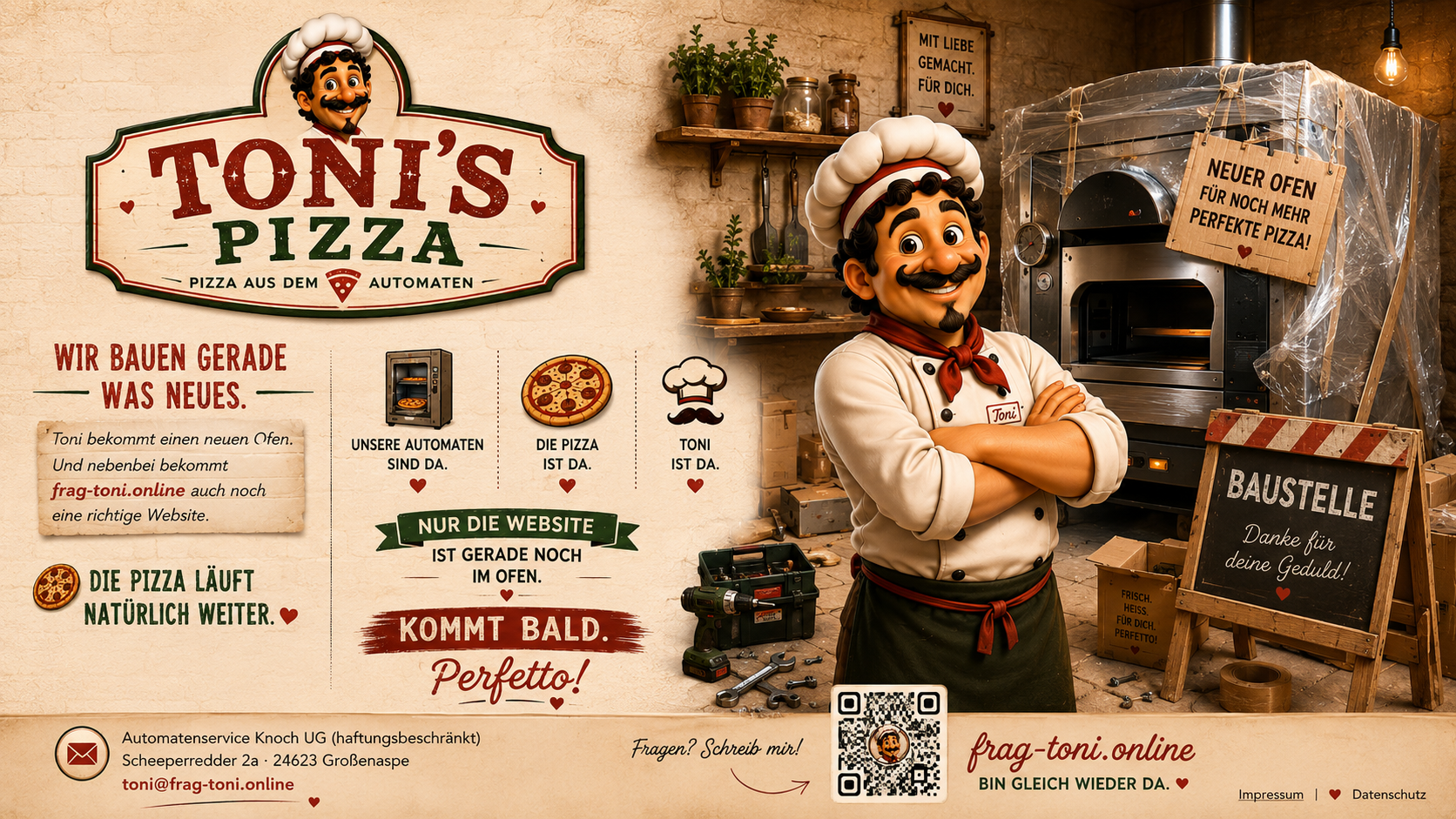Toni's Pizza – Wir bauen gerade was Neues.